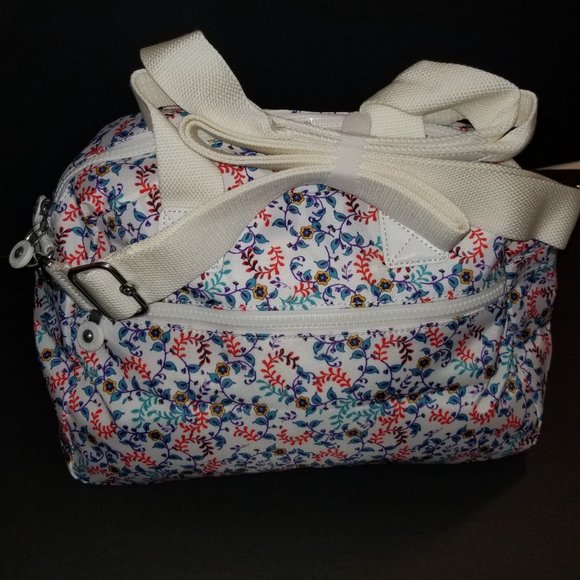 Kipling Defea satchel purse tote shoulder bag "Palm Spring Night White" … - Picture 2 of 9
